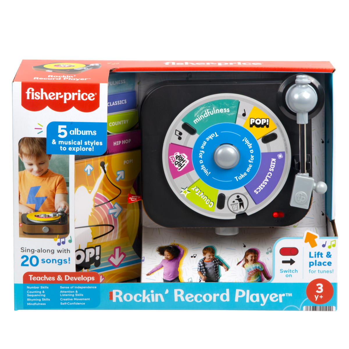 Fisher-Price Rockin’ Record Player Musical Toy For Preschool Pretend Play