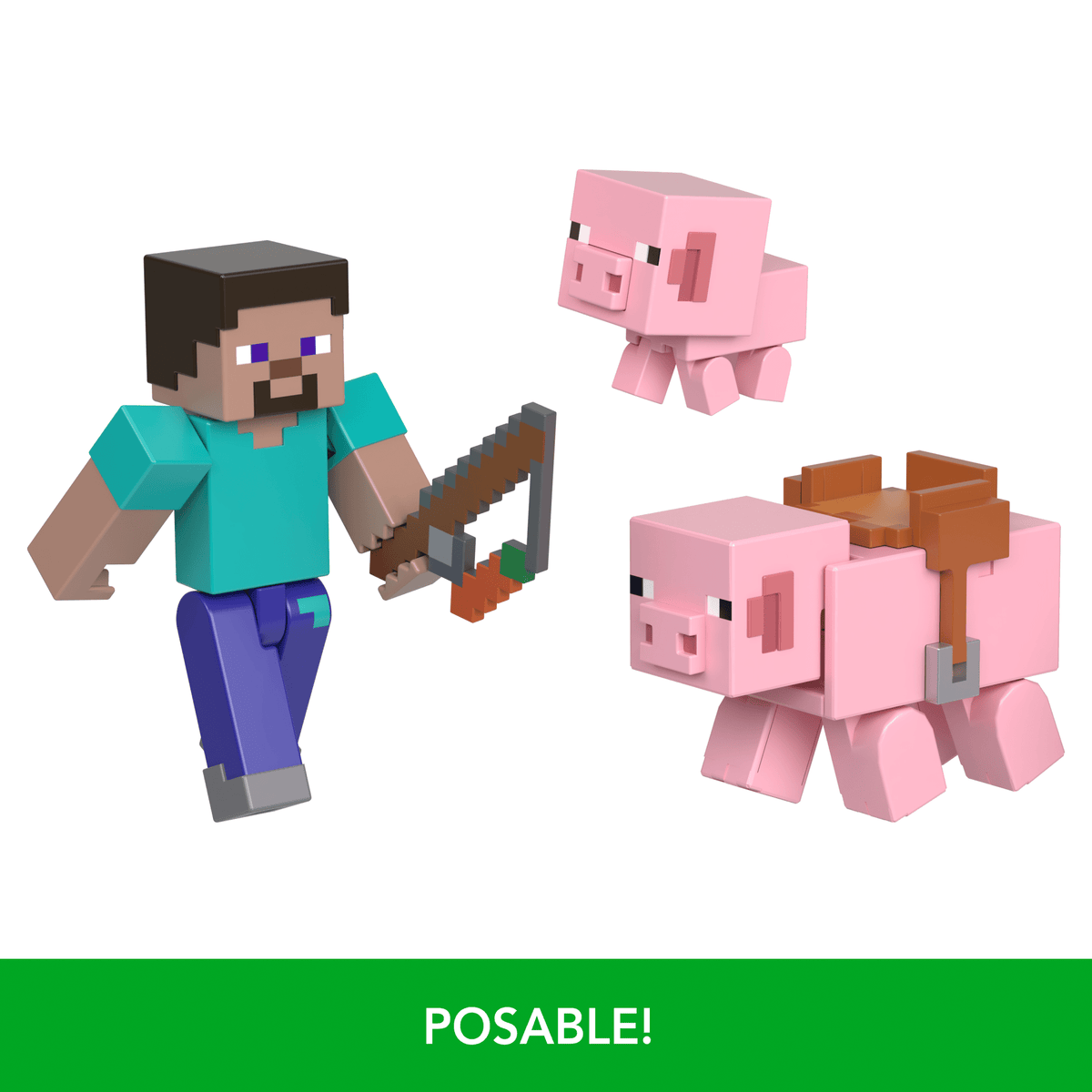 Minecraft Toys, 2-Pack Of Action Figures, Gifts For Kids