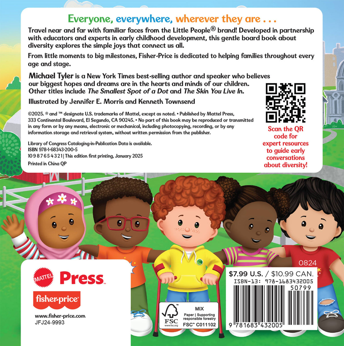 Fisher-Price Little People: Everyone, Everywhere Board Book For Infants & Preschoolers