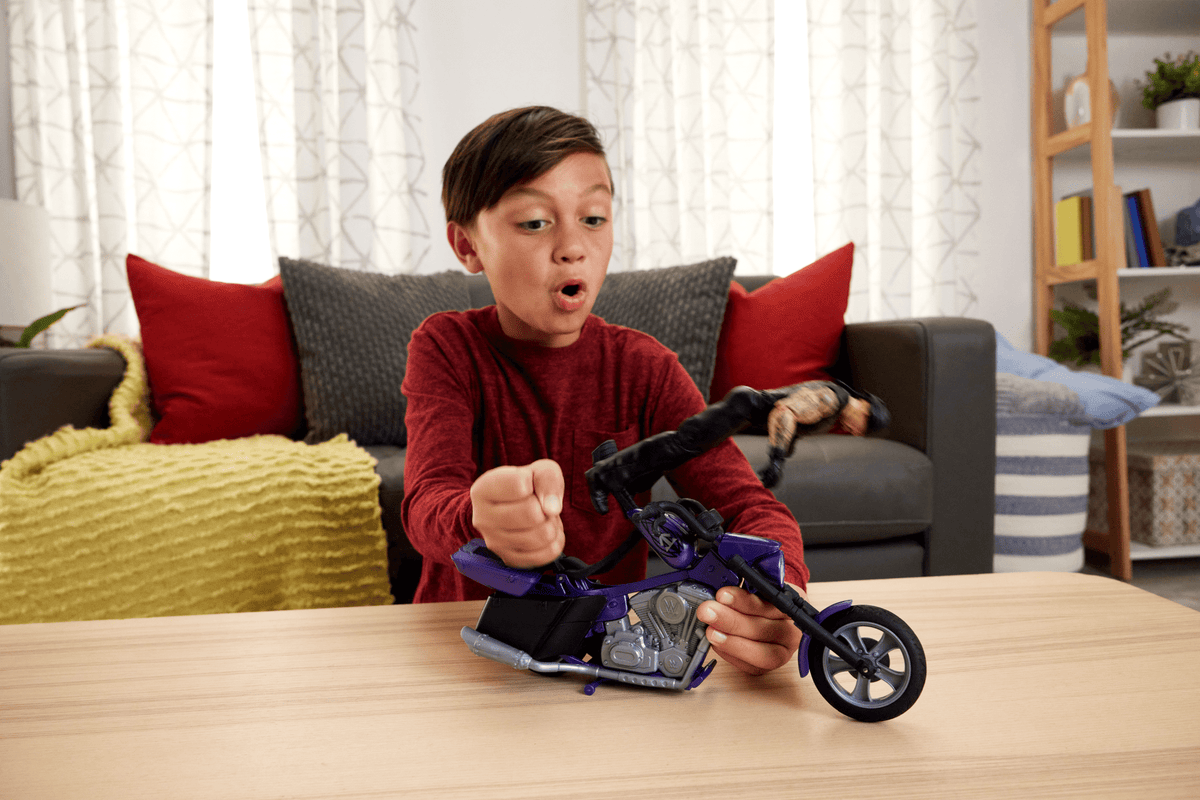 WWE Wrekkin’ Slamcycle Vehicle & Undertaker Action Figure, Toy Morotcycle With Breakaway Parts