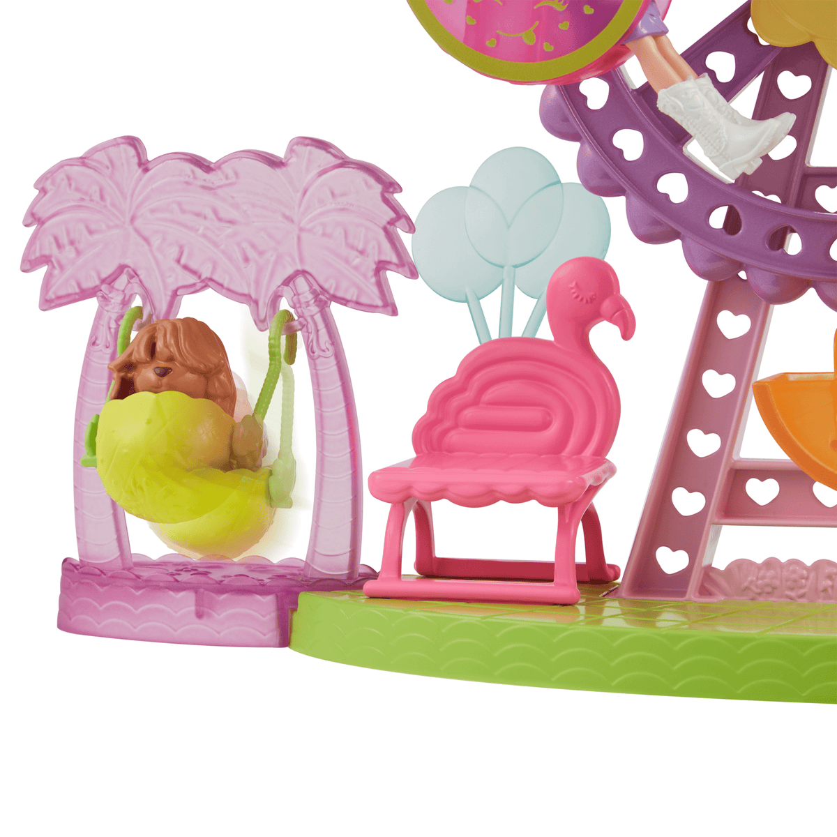 Polly Pocket Tropical Treats Carnival Playset With 3-Inch Lila Doll, 1 Pet, 10 Accessories & Ferris Wheel