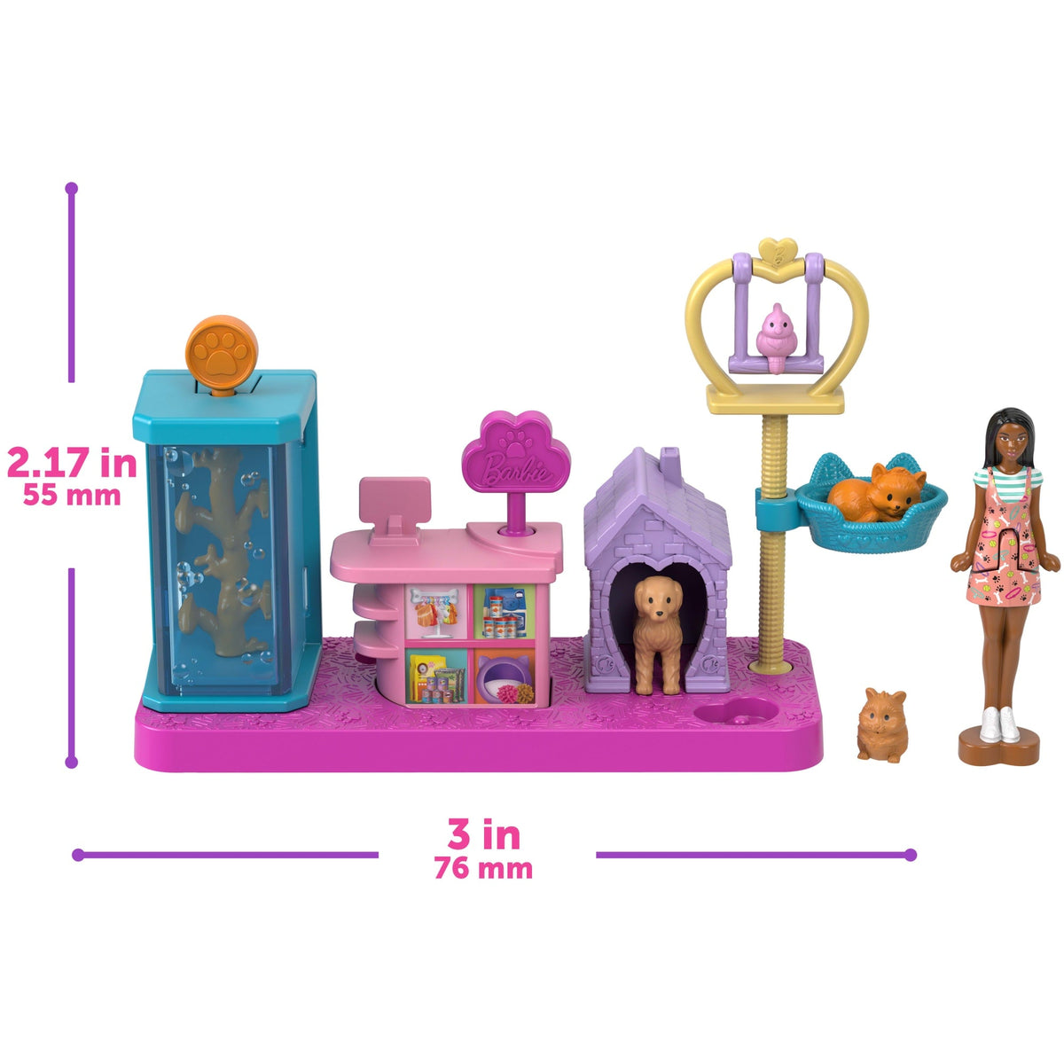 Barbie Mini Barbie Land Dreamhouse & 3 Playsets With 4 1.5-Inch Dolls, Furniture & Accessories